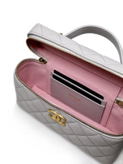 CHANEL 25P Grained Calfskin Vanity Case - Grey with Gold Hardware