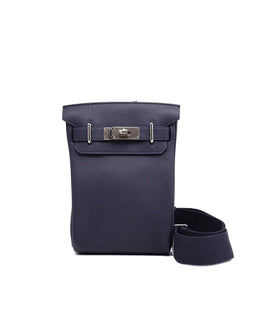 HERMES Hac a Dos Small - Bleu Nuit with Palladium Hardware
