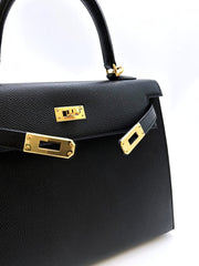 HERMES Kelly 25 - Noir with Gold Hardware