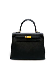 HERMES Kelly 25 - Noir with Gold Hardware