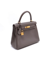 HERMES Kelly 25 - Gris Etain with Gold Hardware