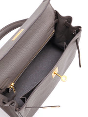 HERMES Kelly 25 - Gris Etain with Gold Hardware