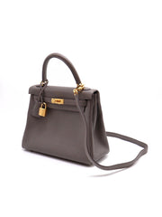 HERMES Kelly 25 - Gris Etain with Gold Hardware