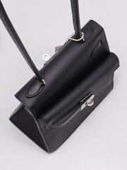 HERMES Kelly En Desordre 20 - Noir with Palladium Hardware [W]