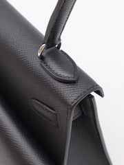 HERMES Kelly En Desordre 20 - Noir with Palladium Hardware [W]