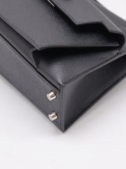 HERMES Kelly En Desordre 20 - Noir with Palladium Hardware [W]