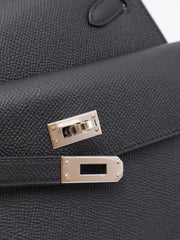 HERMES Kelly En Desordre 20 - Noir with Palladium Hardware [W]