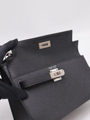 HERMES Kelly En Desordre 20 - Noir with Palladium Hardware [W]