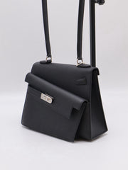 HERMES Kelly En Desordre 20 - Noir with Palladium Hardware [W]