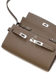 HERMES Kelly To Go - Etoupe with Palladium Hardware