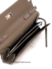 HERMES Kelly To Go - Etoupe with Palladium Hardware
