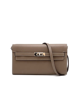 HERMES Kelly To Go - Etoupe with Palladium Hardware
