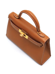 HERMES Mini Kelly II - Gold with Gold Hardware
