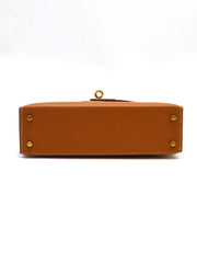 HERMES Mini Kelly II - Gold with Gold Hardware