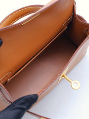 HERMES Mini Kelly II - Gold with Gold Hardware