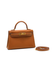HERMES Mini Kelly II - Gold with Gold Hardware
