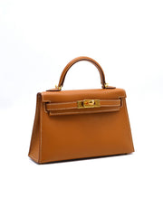 HERMES Mini Kelly II - Gold with Gold Hardware