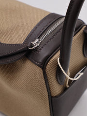 HERMES Mini Lindy II - Mousse/Bai Brun with Palladium Hardware [G]