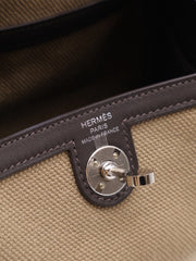 HERMES Mini Lindy II - Mousse/Bai Brun with Palladium Hardware [G]