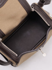 HERMES Mini Lindy II - Mousse/Bai Brun with Palladium Hardware [G]