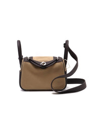 HERMES Mini Lindy II - Mousse/Bai Brun with Palladium Hardware [G]