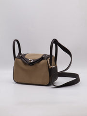 HERMES Mini Lindy II - Mousse/Bai Brun with Palladium Hardware [G]