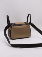 HERMES Mini Lindy II - Mousse/Bai Brun with Palladium Hardware [G]