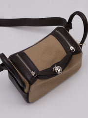 HERMES Mini Lindy II - Mousse/Bai Brun with Palladium Hardware [G]