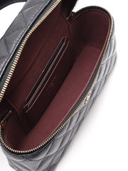 CHANEL Grained Calfskin Vanity Case - Black with Gold Hardware