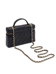 CHANEL Grained Calfskin Vanity Case - Black with Gold Hardware