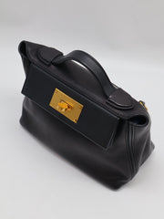 HERMES Mini 24/24 - Noir with Gold Hardware [W]