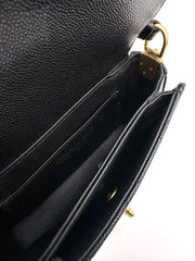 CHANEL Caviar Quilted Mini Top Handle Flap - Black with Gold Hardware