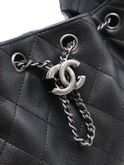 CHANEL 25 Mini Hobo Bag - Black with Silver Hardware