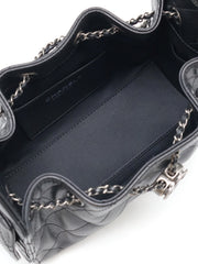 CHANEL 25 Mini Hobo Bag - Black with Silver Hardware