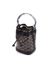 GOYARD Goyardine Petit Flot Bucket Bag Mini – Black & Tan