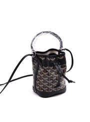 GOYARD Goyardine Petit Flot Bucket Bag Mini – Black & Tan