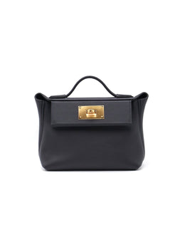 HERMES Mini 24/24 – Caban with Gold Hardware