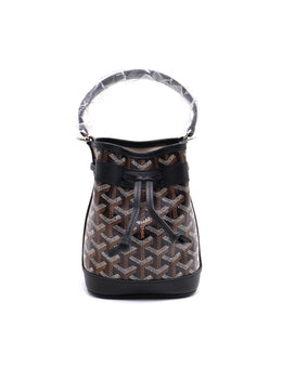 GOYARD Goyardine Petit Flot Bucket Bag Mini – Black & Tan