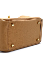 HERMES Mini Lindy - Biscuit with Gold Hardware