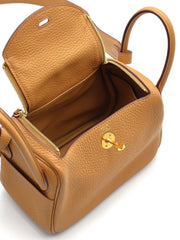 HERMES Mini Lindy - Biscuit with Gold Hardware