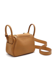 HERMES Mini Lindy - Biscuit with Gold Hardware
