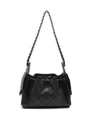 CHANEL 25 Mini Hobo Bag - Black with Silver Hardware