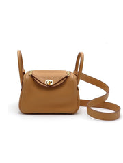 HERMES Mini Lindy - Biscuit with Gold Hardware