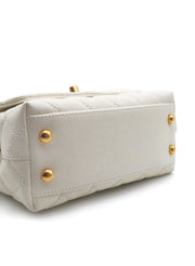 CHANEL Mini Coco Handle - White with Gold Hardware