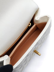 CHANEL Mini Coco Handle - White with Gold Hardware