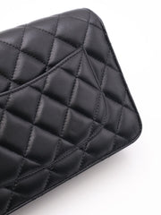 CHANEL Classic Lambskin Wallet on Chain with Pearl Crush - Black with Gold Hardware