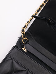 CHANEL Classic Lambskin Wallet on Chain with Pearl Crush - Black with Gold Hardware